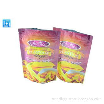 Colored Zip Lock Bags For Chips / Flat Bottom Stand Up Foil